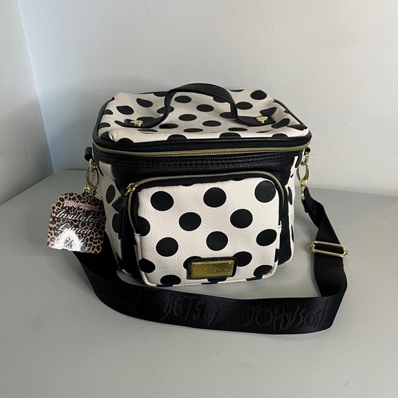 (SOLD) Betsy Johnson Polka Dot Insulated Lunch Tote - Picture 3 of 10
